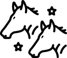icône de ligne pour les chevaux vecteur