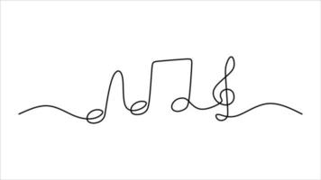 note de musique oneline continu dessin au trait unique modifiable vecteur