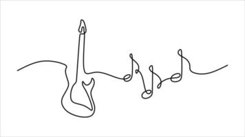 guitare électrique oneline dessin au trait modifiable en continu vecteur