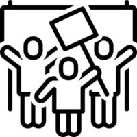 icône de ligne pour les grèves vecteur