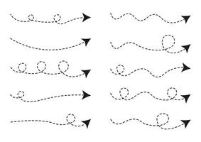 ensemble de flèche en pointillé vecteur