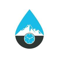 conception d'icône de logo de concept de forme de chute de montagne de temps. illustration de modèle de logo de temps d'aventure. vecteur