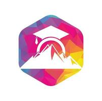 modèle d'icône de conception de logo d'éducation de montagne. inspiration de conception de logo de casquette déducation de montagne vecteur