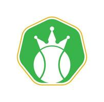 création de logo vectoriel tennis king. modèle de conception d'icône de balle de tennis et de couronne.