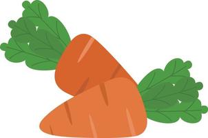carotte orange avec dessin vectoriel de feuilles, élément d'illustration végétale.