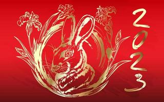 contexte de la célébration du nouvel an chinois 2023 sous le signe du zodiaque du lapin. vecteur