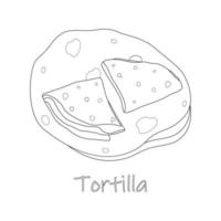 tas de tortilla mexicaine de maïs avec lettrage. cuisine traditionnelle latino-américaine. nourriture mexicaine vecteur