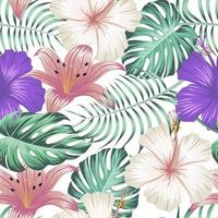 motif floral sans couture avec des feuilles. fond tropical vecteur