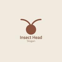 logo de tête d'insecte formé de lignes et de cercles. vecteur