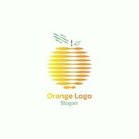 logo fruit orange composé d'une combinaison unique de lignes. vecteur