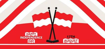 vacances commémoratives indonésiennes 17 août élément de design avec drapeau vecteur