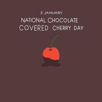 illustration vectorielle de la journée nationale des cerises enrobées de chocolat vecteur