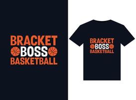 support boss illustrations de basket-ball pour la conception de t-shirts prêts à imprimer vecteur