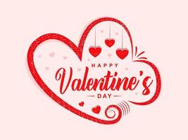 happy valentines day lettrage illustration vectorielle fond blanc vecteur