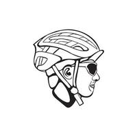 personne portant un casque de vélo illustration design vecteur