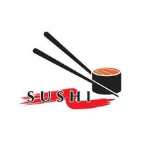 vecteur de logo de sushi avec modèle de slogan