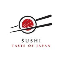 vecteur de logo de sushi avec modèle de slogan