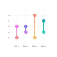 modèle de conception de graphique infographique à points connectés. portefeuille d'investissement. étude mathématique. infochart avec des graphiques à barres verticales. présentation visuelle des données vecteur