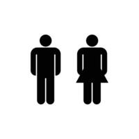 eps10 toilettes vectorielles noires ou icône solide homme et femme isolée sur fond blanc. symbole de salle de bain masculin et féminin dans un style moderne et plat simple pour la conception, le logo et l'application mobile de votre site Web vecteur