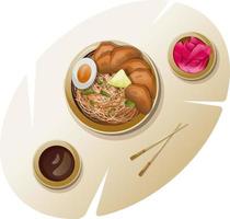 plat cuisine japonaise, soupe ramen vecteur