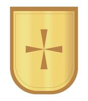 bouclier et croix d'or vecteur