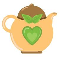 icône de thé vert bouilloire vecteur