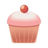 cupcake aux cerises vecteur