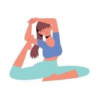 femme faisant du yoga vecteur