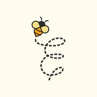 initiale e abeille volante vecteur