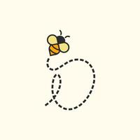 initiale o abeille volante vecteur