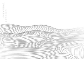 fond de paysage abstrait avec vecteur de modèle de vague japonais blanc et gris. art de la mer océanique avec modèle naturel. conception de bannières et papier peint de style vintage.