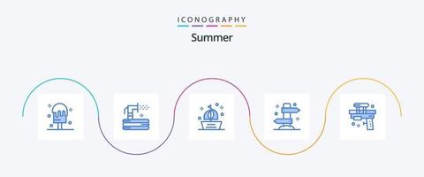 pack d'icônes d'été bleu 5, y compris les vacances. été. bateau. vacances. été vecteur