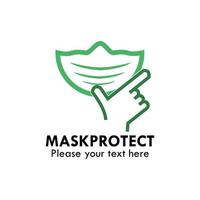 illustration de modèle de conception de logo maskprotect. il y a masque et main. c'est bon pour le médical vecteur