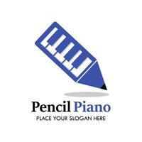 illsutration de modèle de conception de logo de piano à crayon. il y a crayon piano. c'est bon pour l'éducation, la musique, etc. vecteur