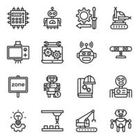 pack d'icônes vectorielles de robotique vecteur