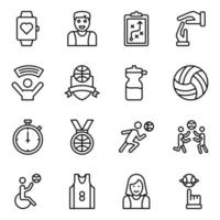 pack d'icônes vectorielles de jeu de basket-ball vecteur