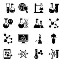 pack d'icônes vectorielles de glyphe scientifique vecteur