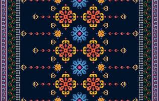 ikat pixel paisley motif de décoration ethnique sans couture. tapis en tissu aztèque boho mandalas papier peint textile. ornements de motifs indigènes tribaux vecteur de broderie traditionnelle folklorique afro-américaine