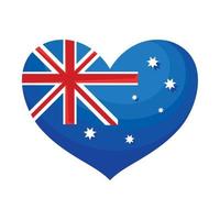 drapeau australien au coeur vecteur