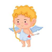 Cupidon ange avec arc et flèche vecteur