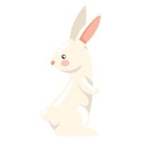 petit animal lapin blanc vecteur