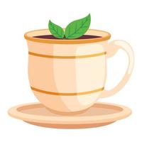 boire du thé dans une tasse vecteur