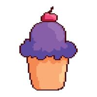 pâtisserie cupcake sucrée pixélisée vecteur