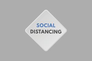 bouton de texte de distanciation sociale. distanciation sociale signe icône étiquette autocollant web boutons vecteur