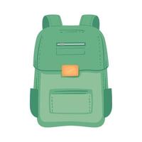 équipement de sac d'école vert vecteur