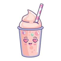 mignon milk-shake kawaii vecteur