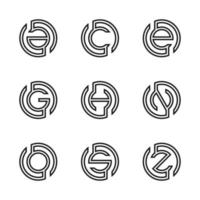 lettre a, c, e, g, h, n, o, s, z illustration vectorielle de la conception abstraite du logo vecteur