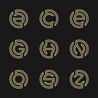 lettre a, c, e, g, h, n, o, s, z illustration vectorielle de la conception abstraite du logo vecteur