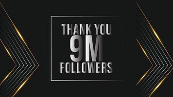 utilisateur merci de célébrer les 9 millions d'abonnés et de followers. 9 millions d'abonnés merci vecteur