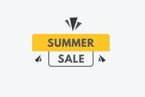 bouton de texte de vente d'été. vente d'été signe icône étiquette autocollant web boutons vecteur